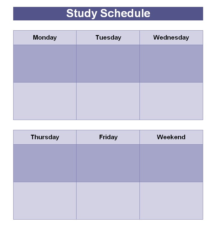 Simple Study Schedule Template